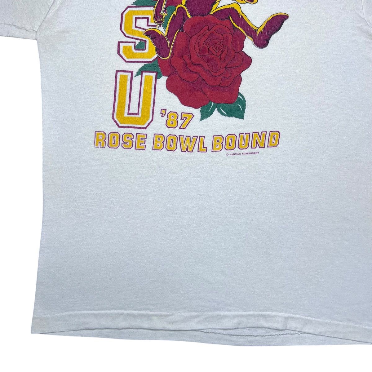 NCAA 1987 NCAA Arizona State Sun Devils ASU Rose Bowl Bound Tee Size US L / EU 52-54 / 3 - 8 Thumbnail