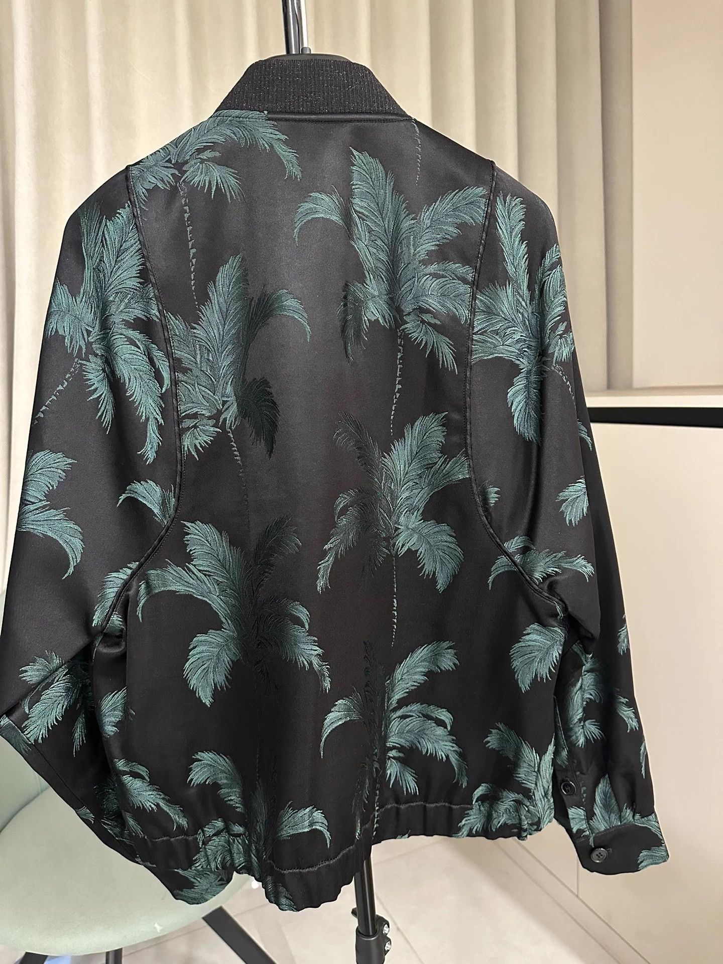 Saint Laurent Paris SAINT LAURENT 21SS Palm Satin Jacquard Baseball Jacket Size M / US 6-8 / IT 42-44 - 2 Thumbnail