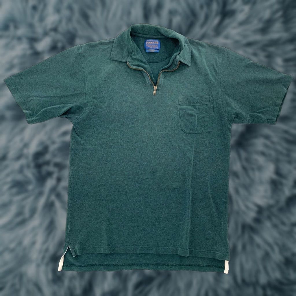 Pendleton VINTAGE Pendleton Polo Shirt Men Large Green Cotton 1/4 Zip Outdoor Rugby Casual Size US L / EU 52-54 / 3 - 1 Thumbnail
