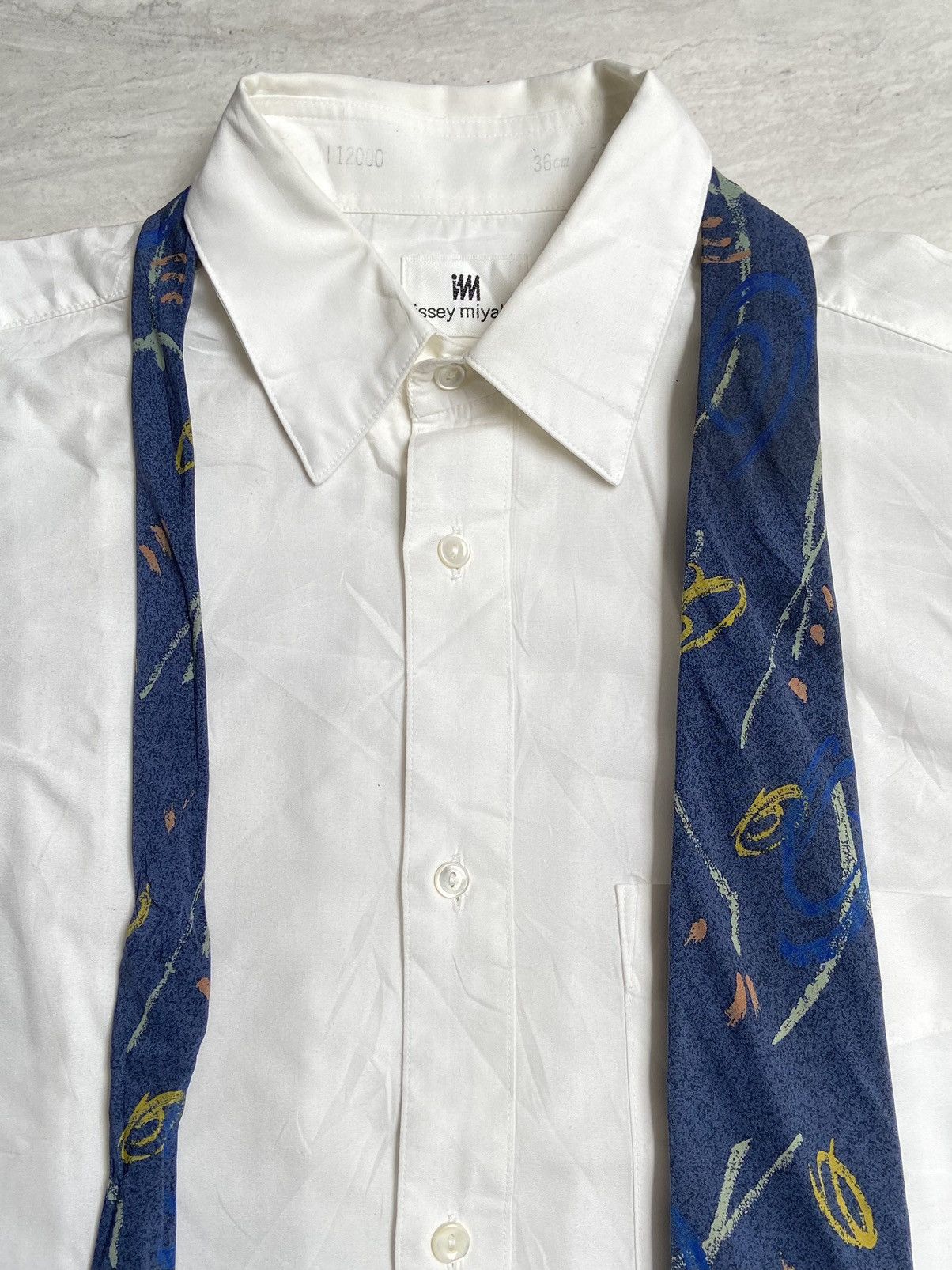 Issey Miyake ISSEY MIYAKE IM White Shirt Tie Size US S / EU 44-46 / 1 - 9 Thumbnail
