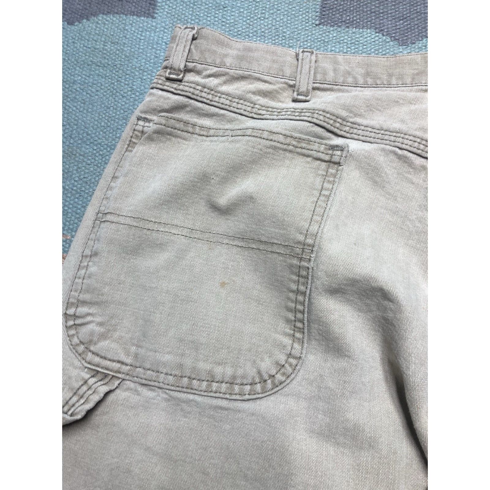 Wrangler VINTAGE Wrangler Carpenter Jeans Beige Khaki Tan Baggy 37x32 Mens Jeans Khakis 90s Skater Size US 37 - 7 Thumbnail