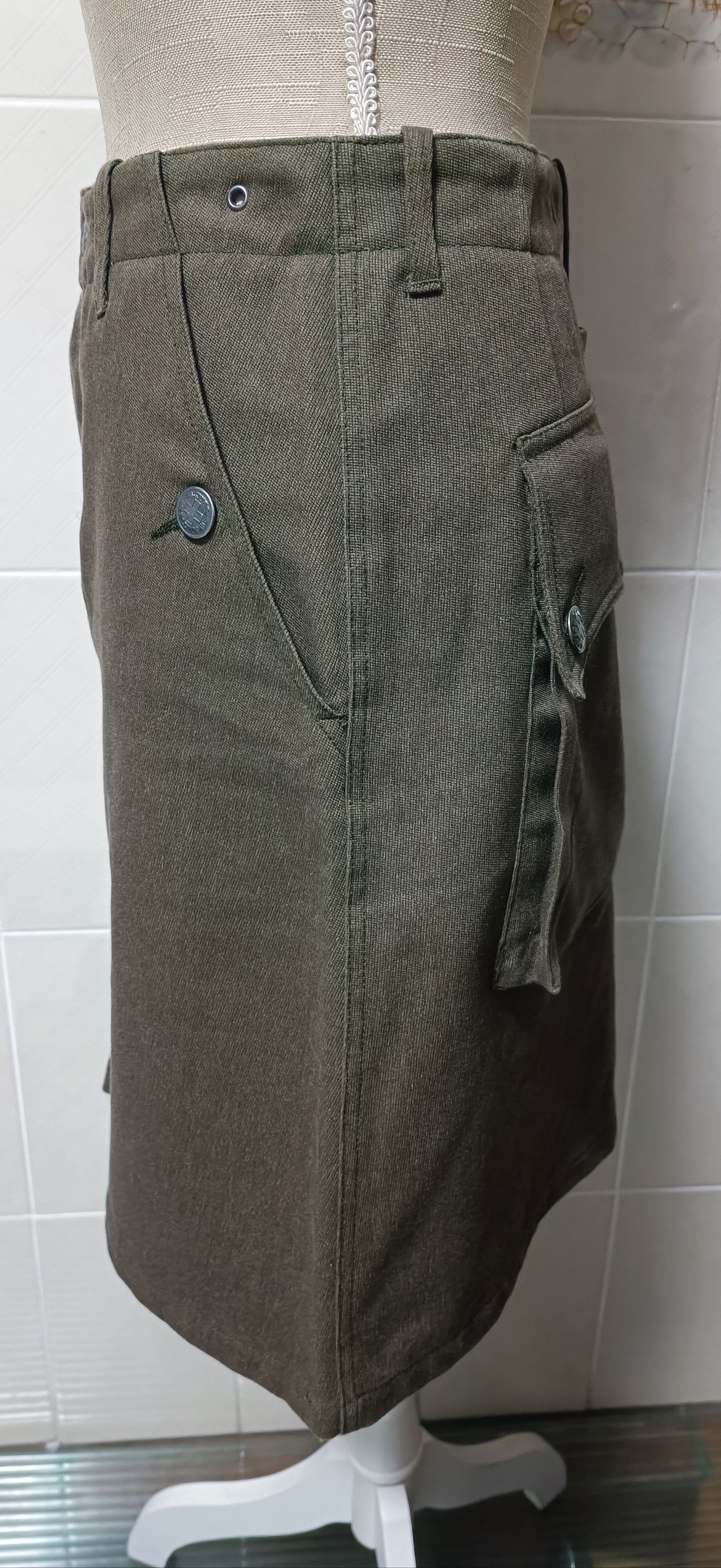 Jean Paul Gaultier 90's - Gaultier Jeans - Big pocket vintage midi skirt Size 27" / US 4 / IT 40 - 3 Thumbnail