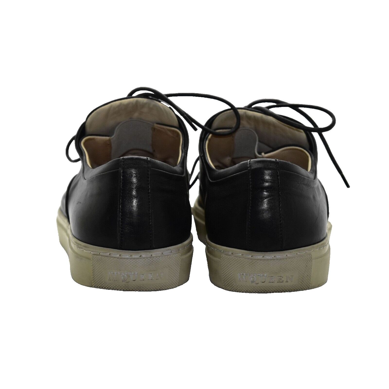 Alexander McQueen ALEXANDER MCQUEEN Black Leather Lace Up Trainers Shoes Sz 45 Size US 12 / EU 45 - 4 Thumbnail