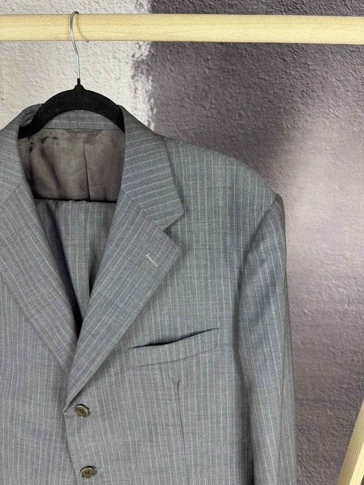 Burberry Burberry London wool silk striped grey 2 pcs suit 3 button Size 46R - 5 Thumbnail