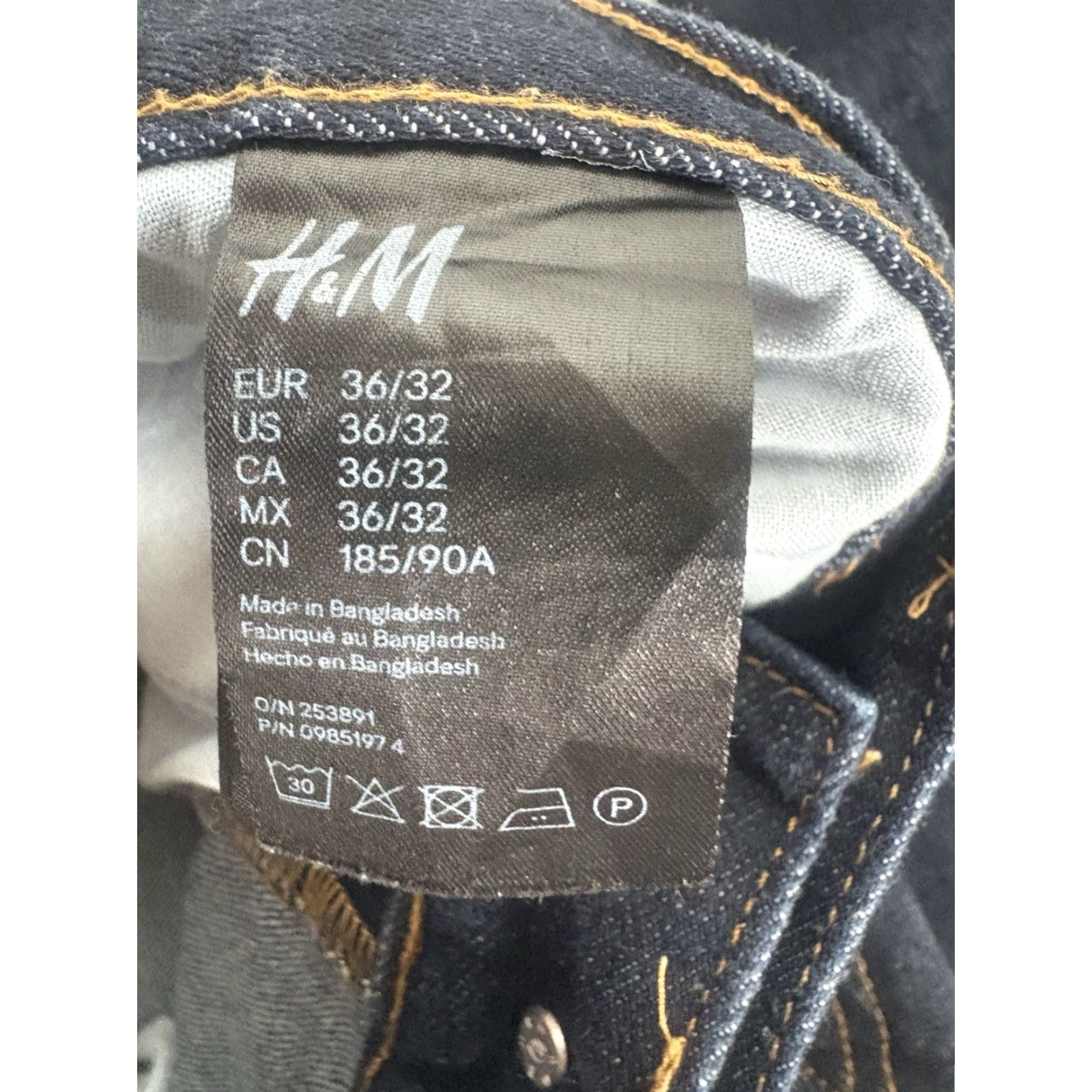 H&M H&M Dark Wash Slim Leg Ankle Jeans Men's Size 36x32 90s Preppy Size US 36 / EU 52 - 7 Thumbnail