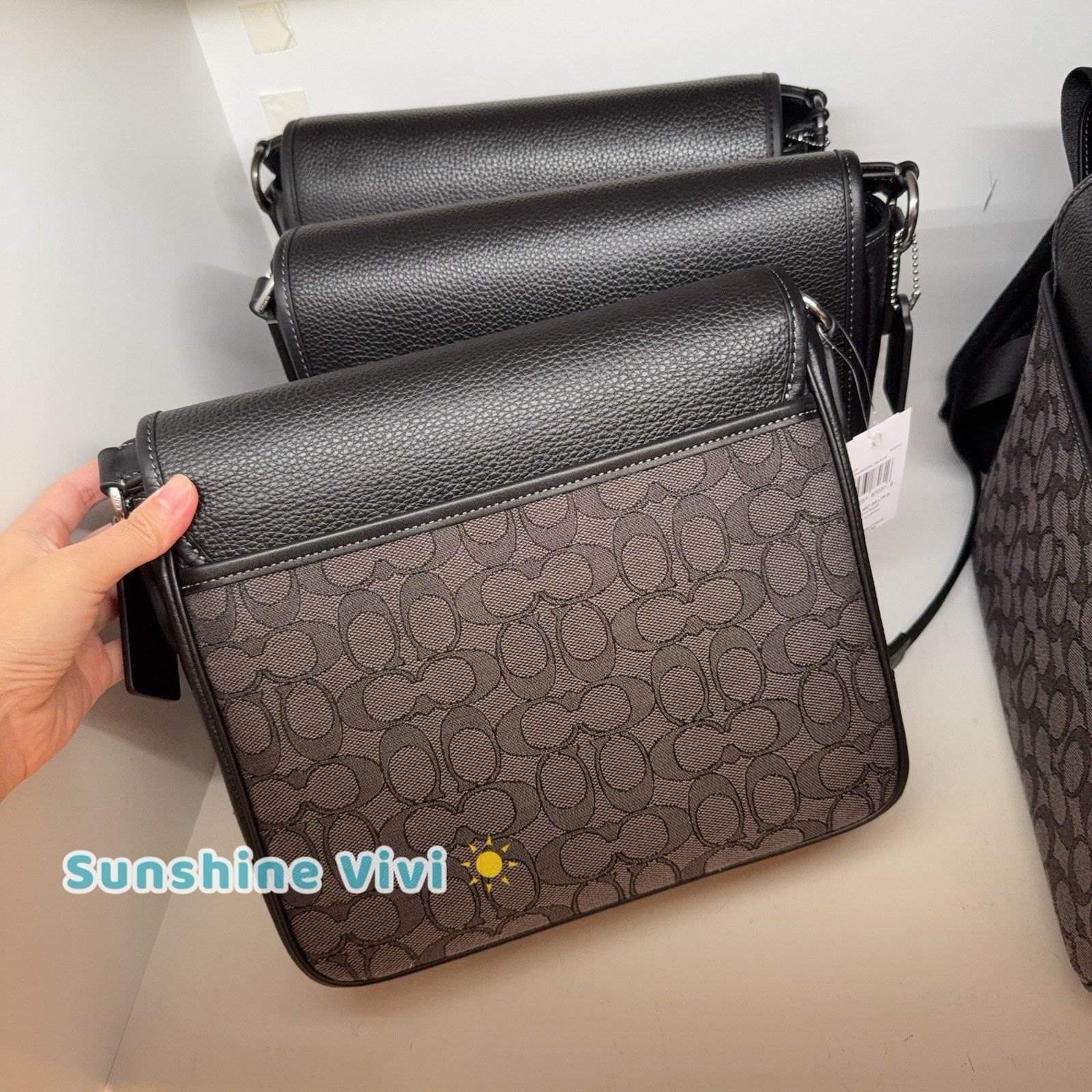 Coach NWT COACH Sprint Map Bag 25 CE534 CHARCOAL/BLACK Size ONE SIZE - 4 Thumbnail