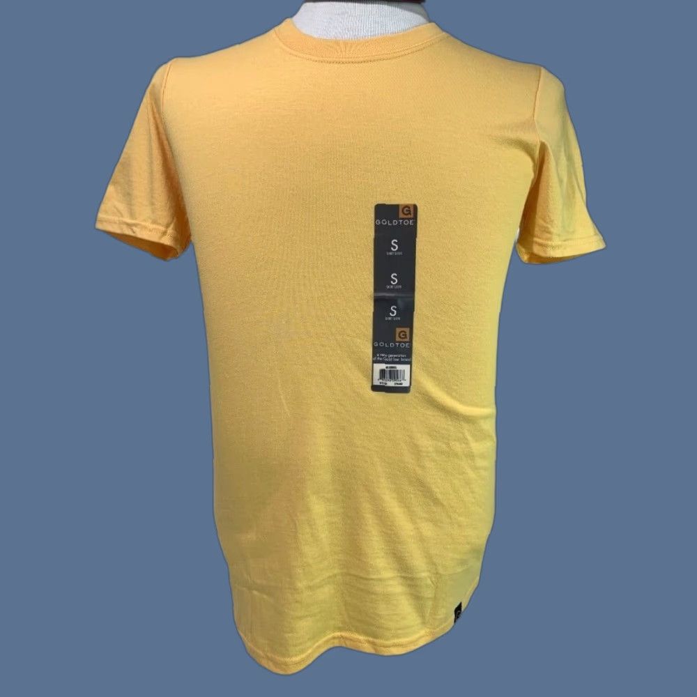 Vintage GoldToe Mens T-Shirt Short Sleeve Crew Neck Yellow S Small 34-36 Gold New Yelllow Gold Crew Neck Tshirt Mens Shirt Size US S / EU 44-46 / 1 - 1 Thumbnail