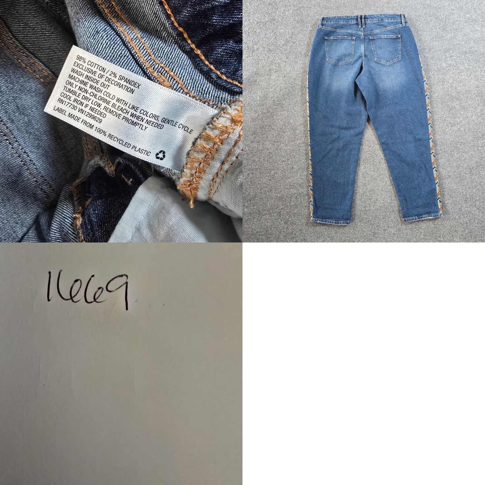 Vintage VINTAGE Knox Rose Jeans Womens Size 10 Blue Embroidered Tapered Bohemian Denim Jeans Womens 10 Blues Embroidered Zipper Size 32" / US 10 / IT 46 - 8 Thumbnail
