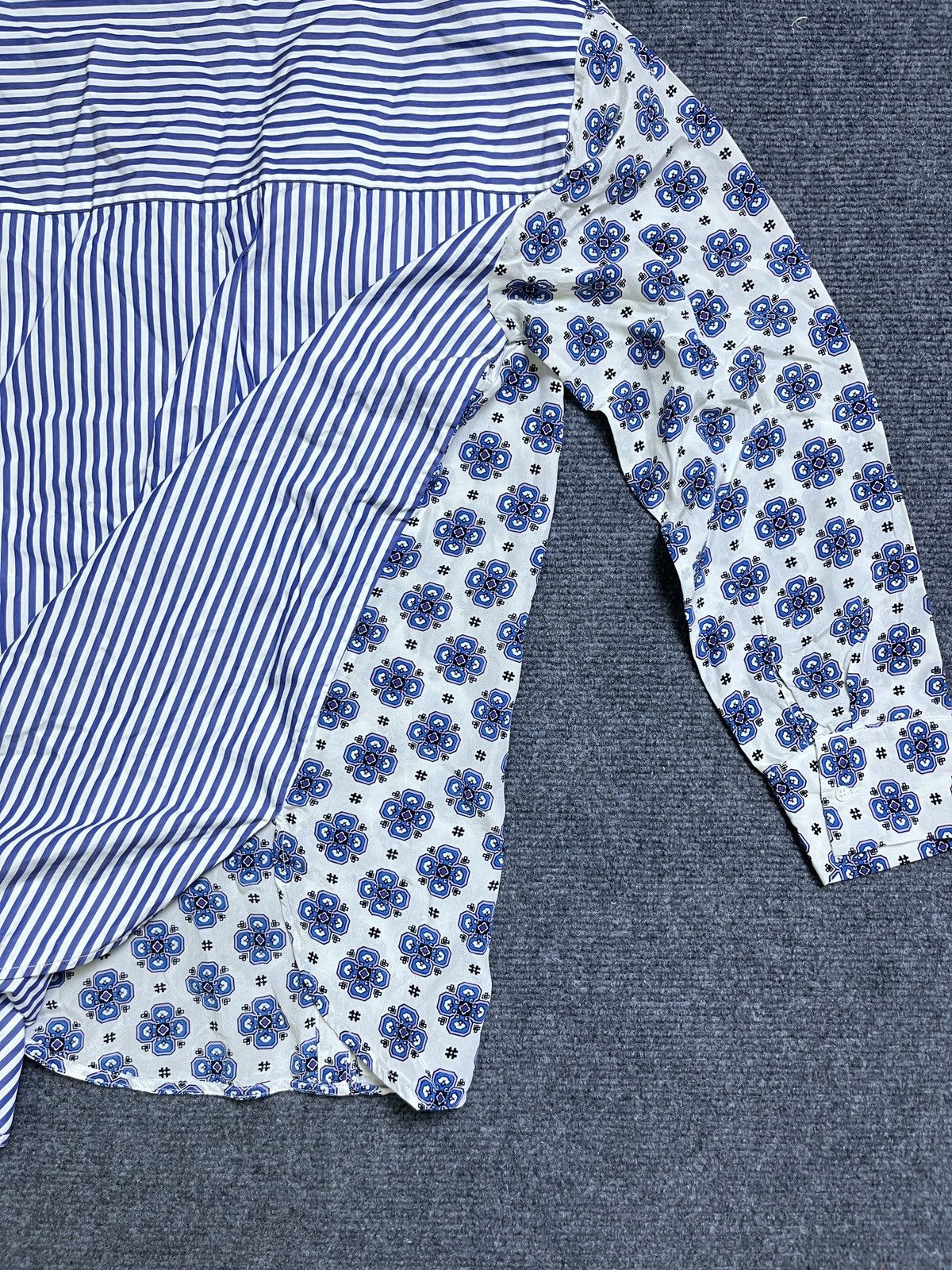 Sandro Sandro Blanc Mixed Pattern Silk Blouse (White) Size S / US 4 / IT 40 - 9 Thumbnail