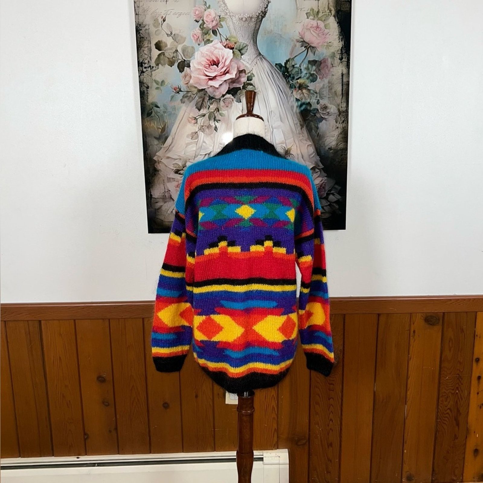 Vintage Fabulous Vintage 90s Field Gear Hand Loomed Mohair Sweater! Size M / US 6-8 / IT 42-44 - 5 Thumbnail