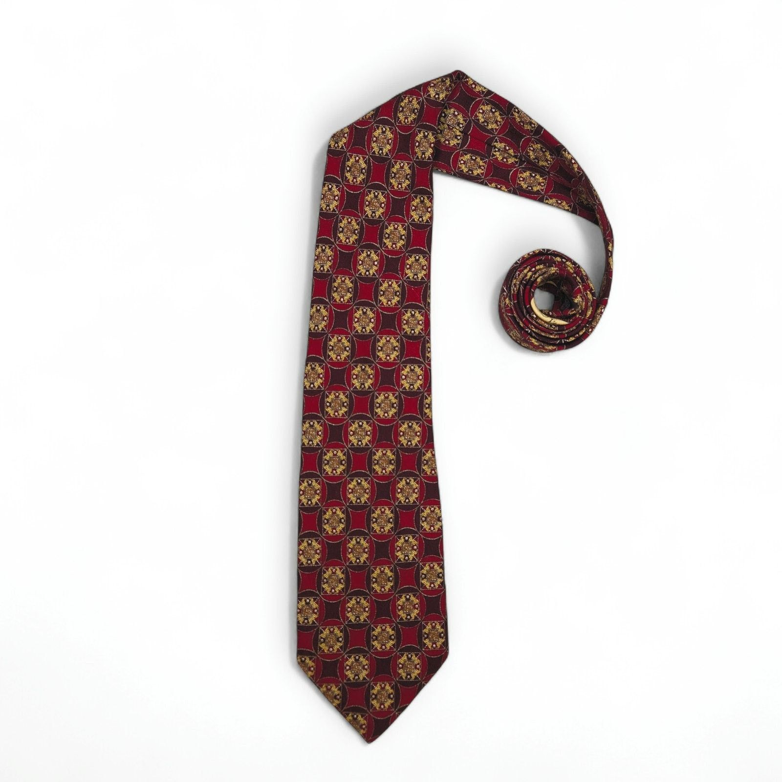 Valentino VTG EUC Valentino Cravat Hand Made Italy Silk Red Neck Tie Size ONE SIZE - 1 Thumbnail