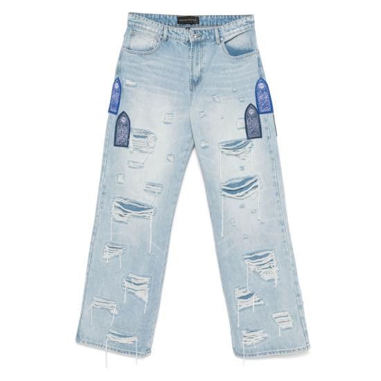 Who Decides War WHO DECIDES WAR Men Denim Pants SIDE PATCH REL SKY BLUE Size US 40 / EU 56 - 1 Thumbnail