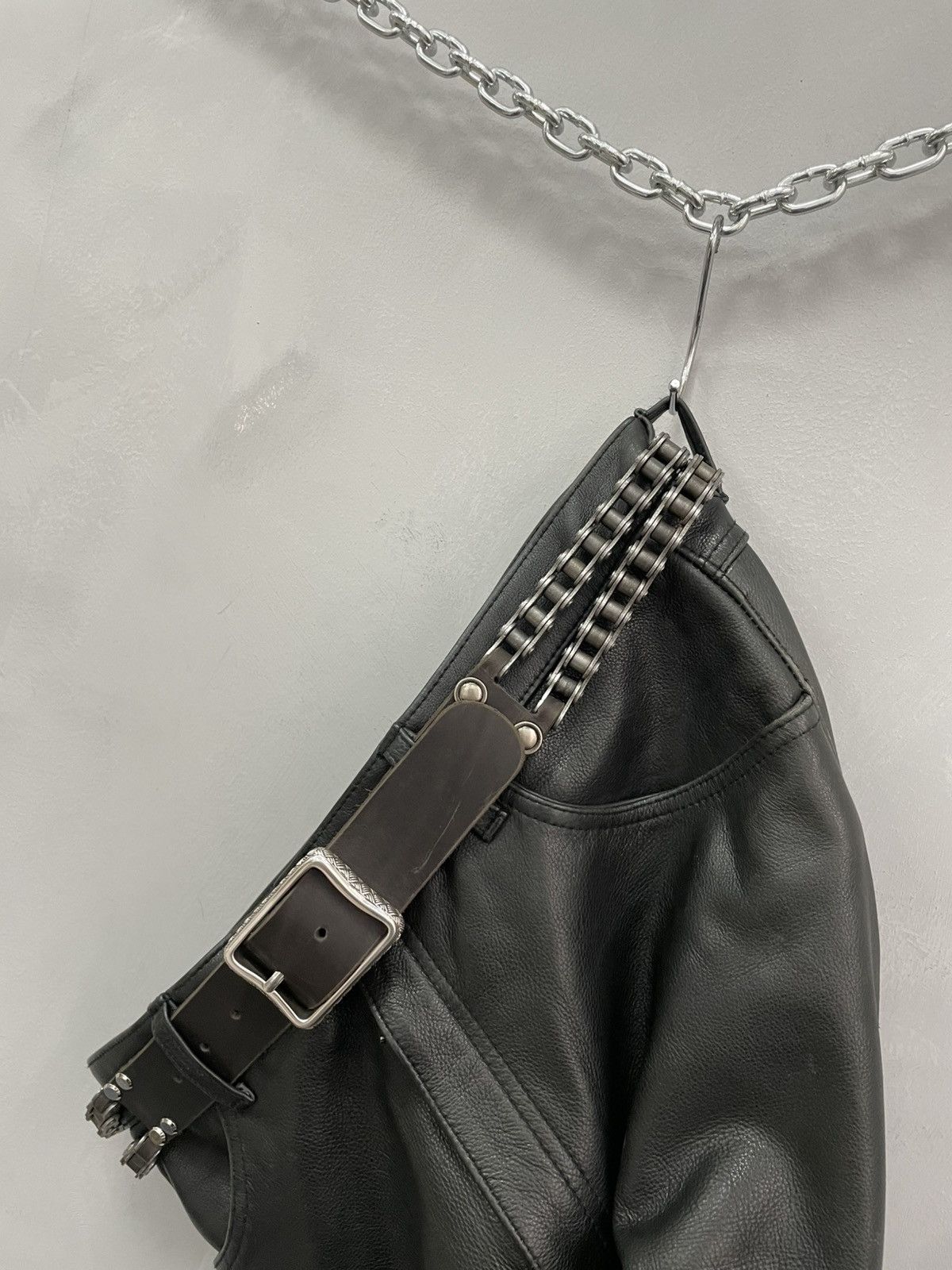Vintage VINTAGE AVANT-GARDE GOTHIC LEATHER BELT BIKER STYLE Size ONE SIZE - 12 Thumbnail