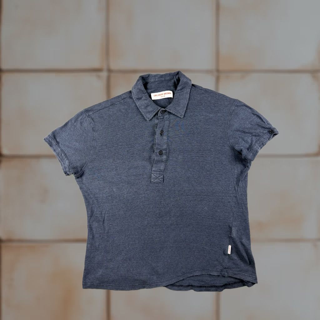 Orlebar Brown Orlebar Brown Polo Shirt Mens Size M Blue Short Sleeve Knit Regular Collar Point Portugal Polo Shirt Mens Size US M / EU 48-50 / 2 - 1 Thumbnail