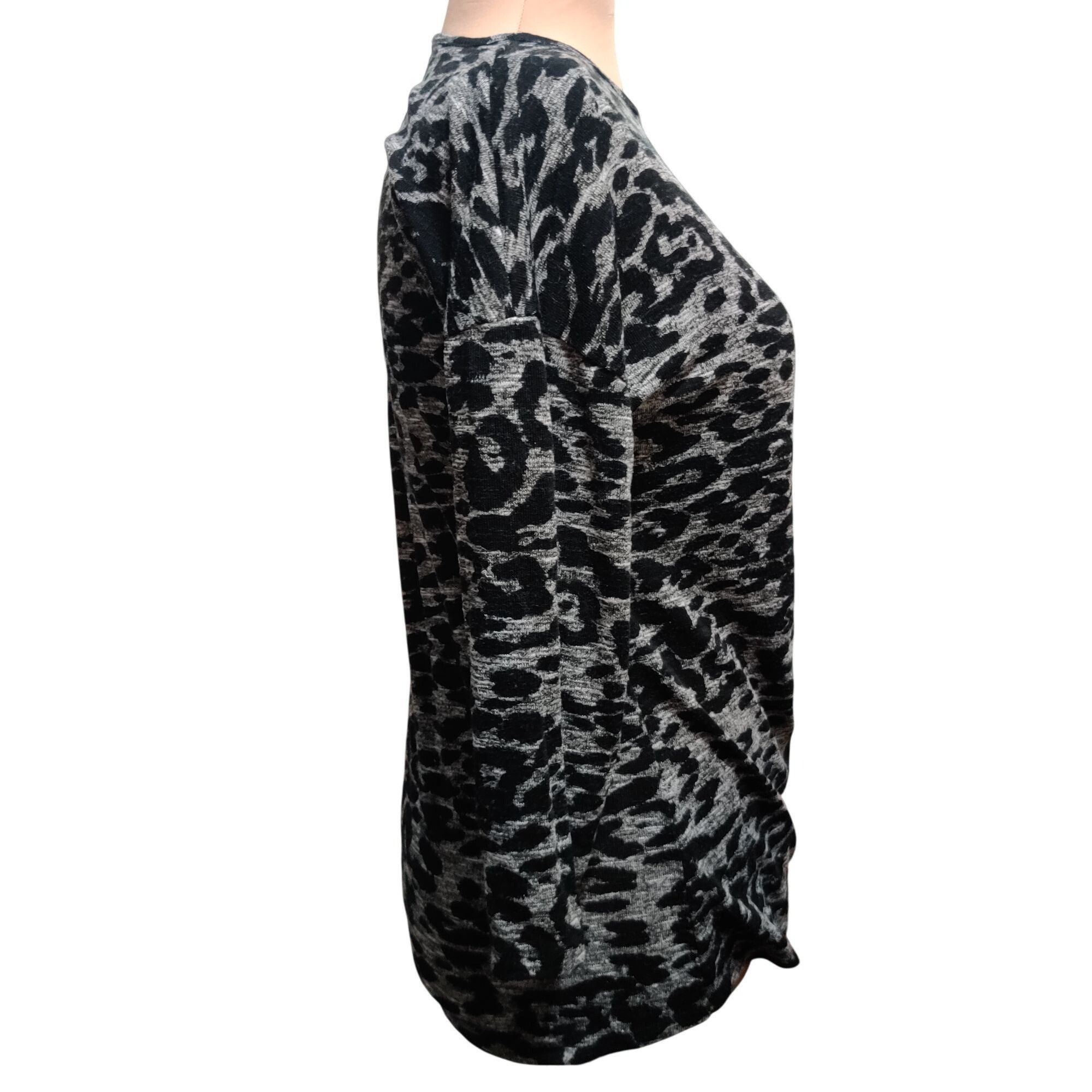Other Adrienne Vittadini L Gray Black Animal Print Side Ruched Tie Size L / US 10 / IT 46 - 9 Thumbnail