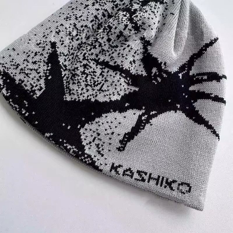 Japanese Brand Y2k Gothic Graphic Winter Beanie Hat Size ONE SIZE - 3 Thumbnail