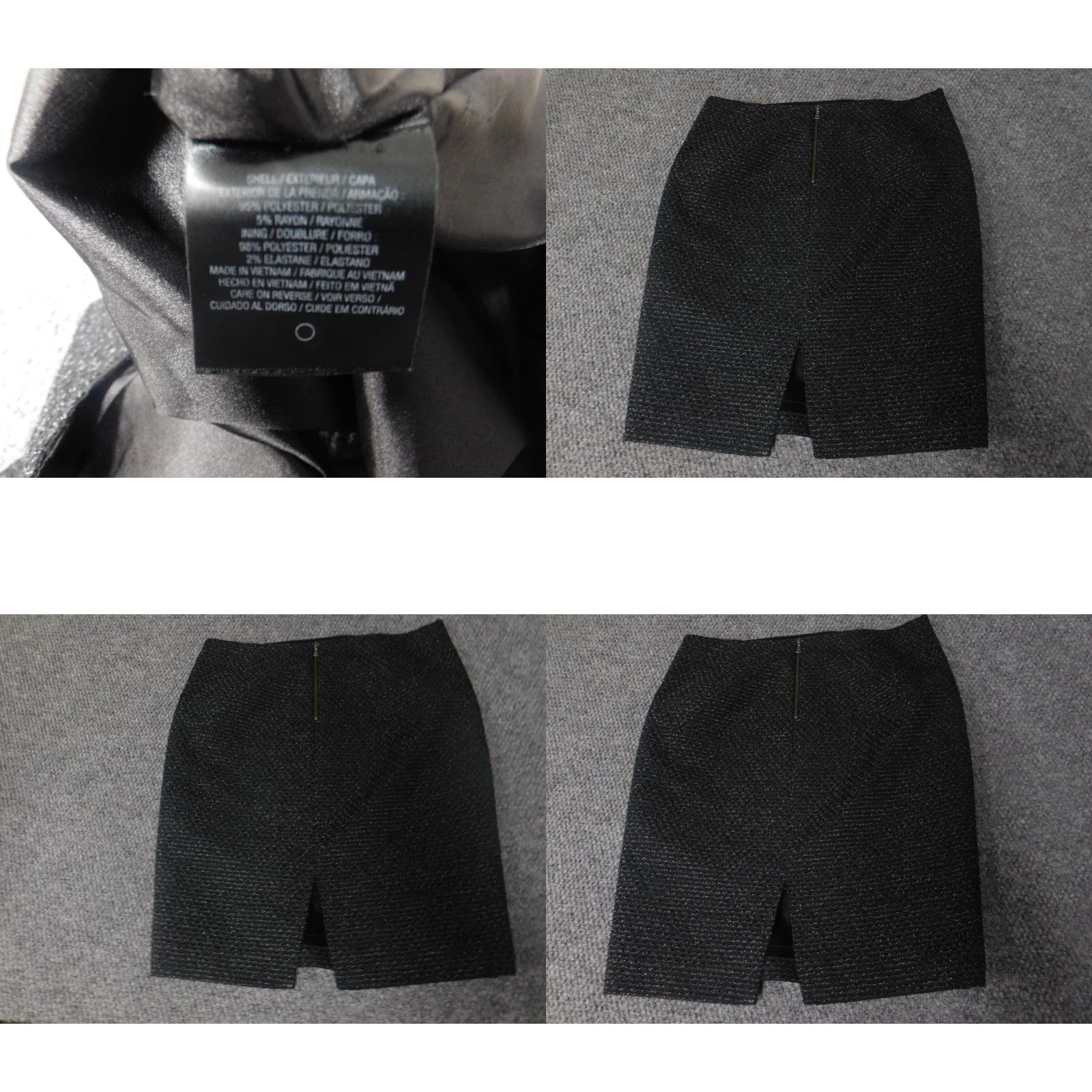 Vintage Tahari Womens Skirt 30 Gray A-line Zip Size 30" / US 8 / IT 44 - 8 Thumbnail