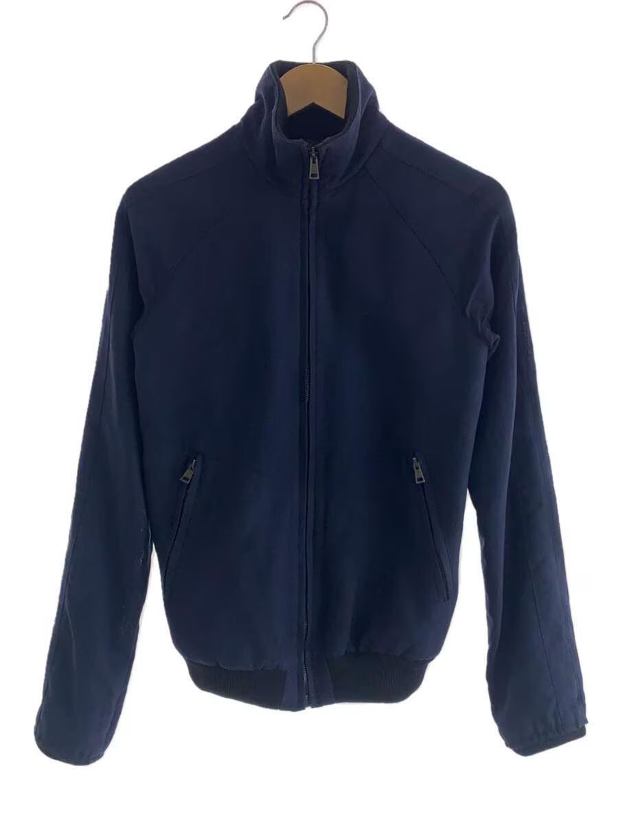 Image of Balenciaga Wool High Neck Track Jacket in Navy, Men's (Size Small)