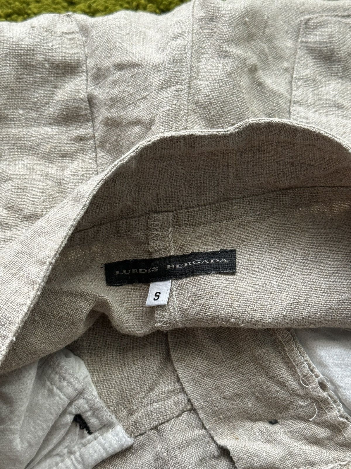 Designer Lurdes Bergada 100% linen wide leg culottes pants Size 25" / US 0 / IT 36 - 3 Thumbnail