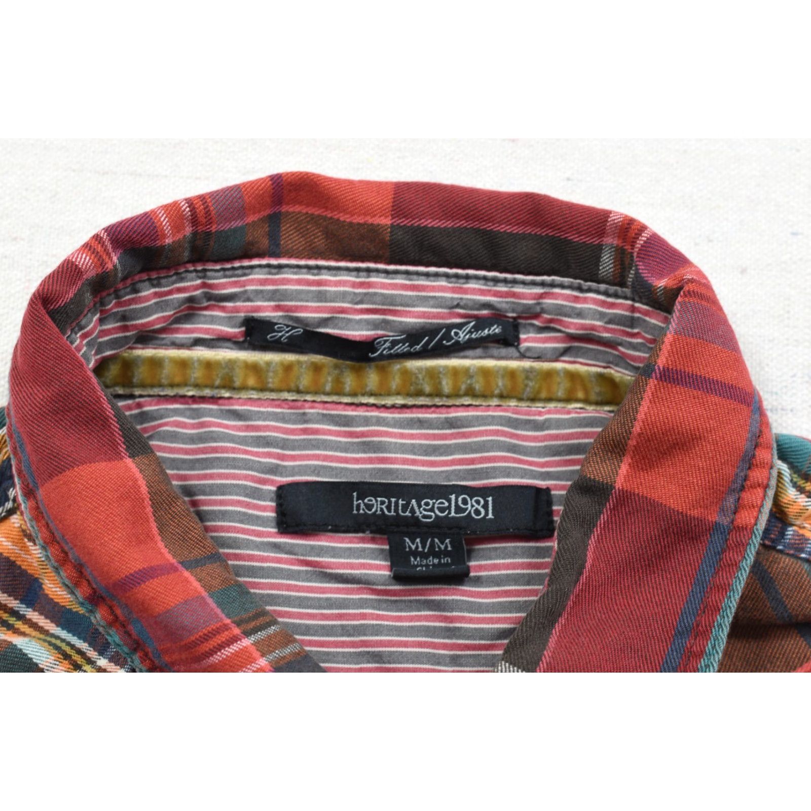 Vintage Heritage 1981 Mens Shirt Plaid Western Snap Button Long Sleeve Collared Cotton Red Brown M Size US M / EU 48-50 / 2 - 7 Thumbnail