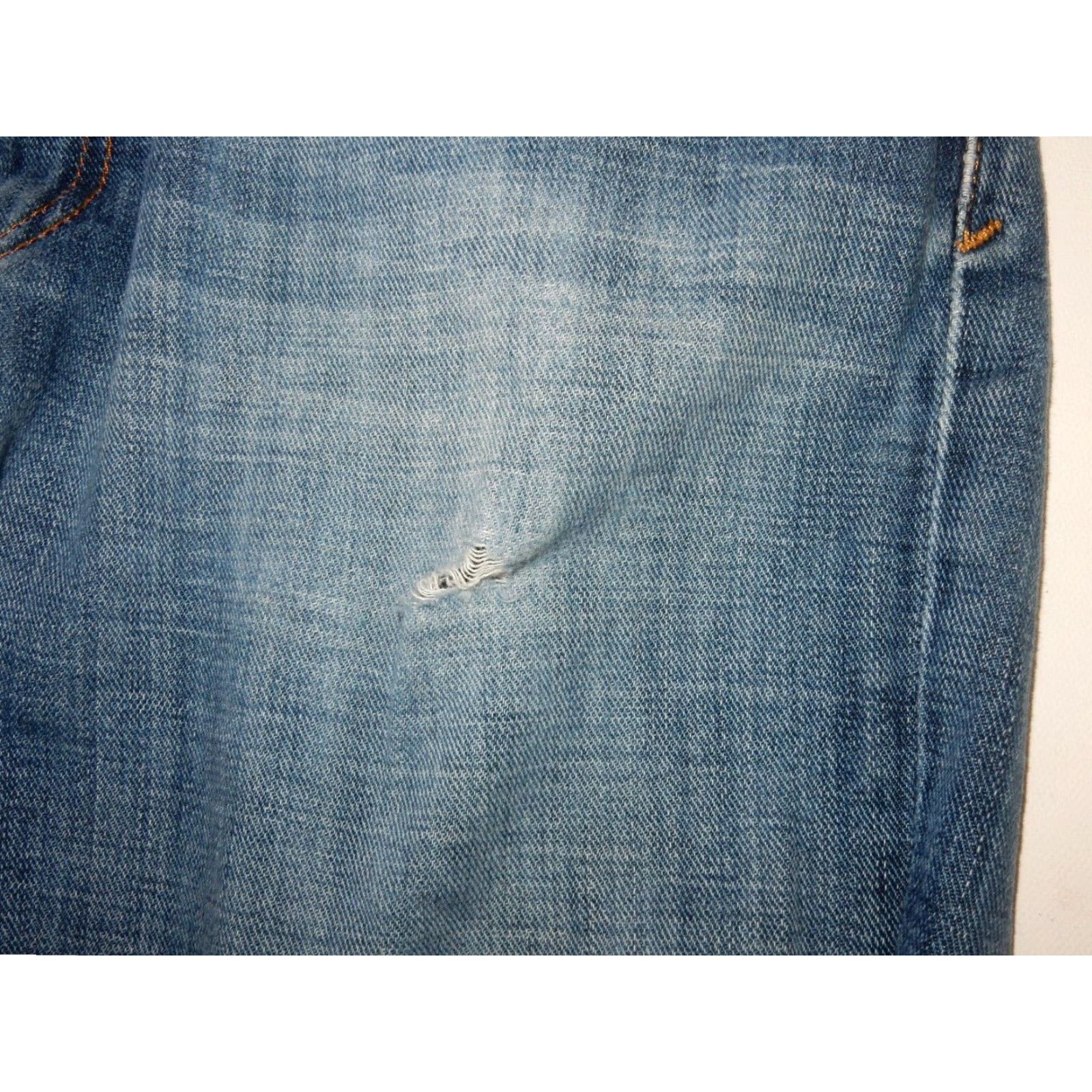 Lucky Brand Lucky Brand Men's Denim Jeans Size 31x30 Blue Straight US Made Small Rip Size US 31 - 4 Thumbnail
