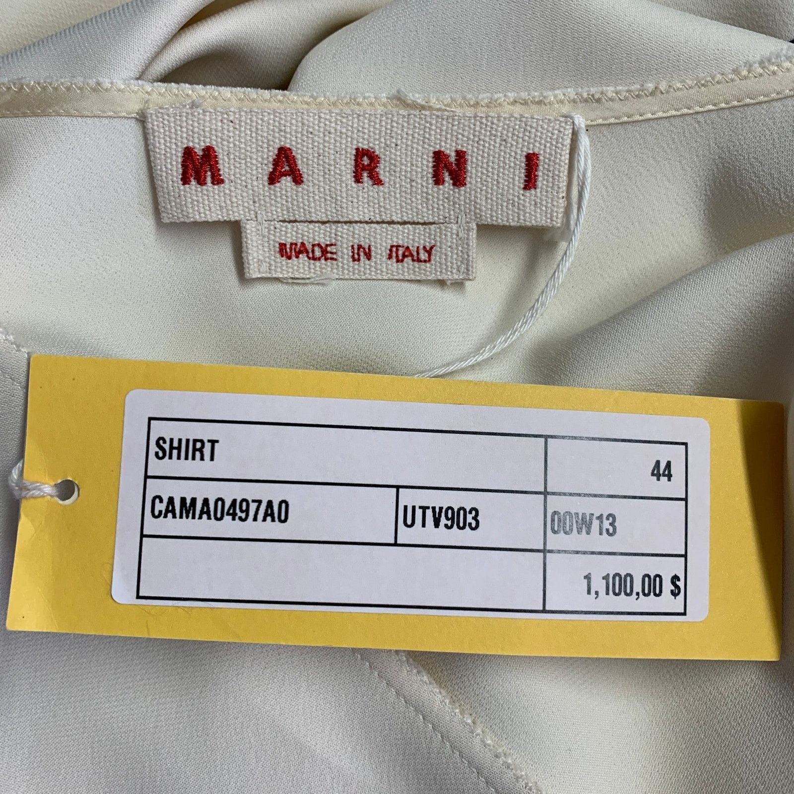 Marni MARNI Size M Beige Viscose Blend Long Sleeve V-Neck Blouse Size M / US 6-8 / IT 42-44 - 5 Thumbnail