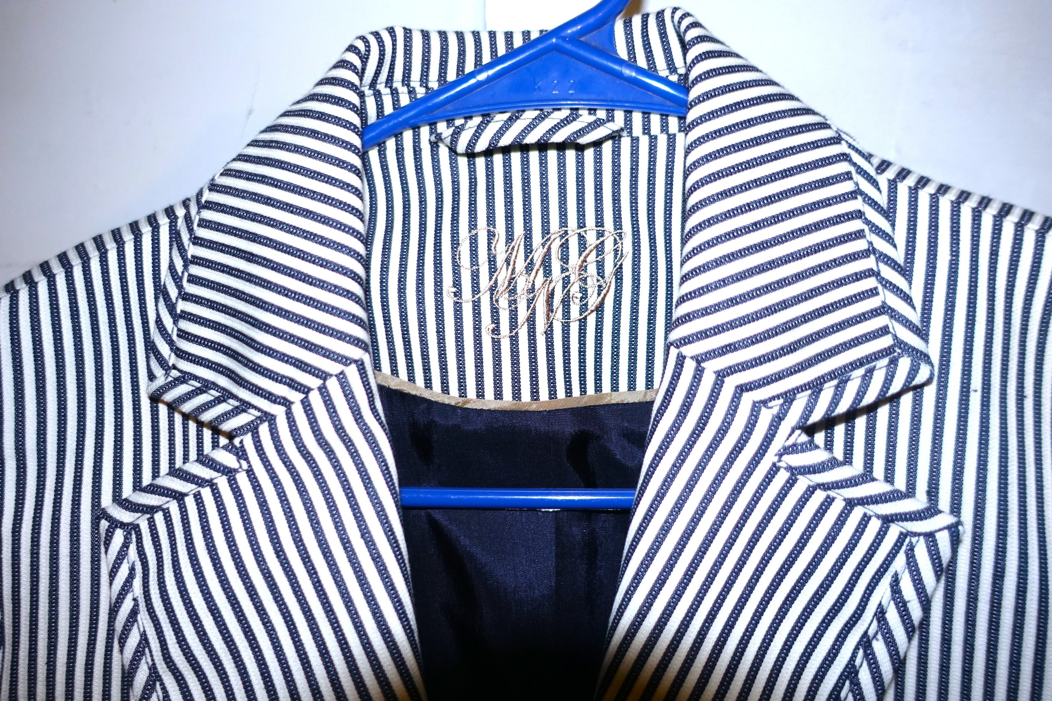 Other MNG Suit Navy Blue White Striped Jacket 2 Size XS / US 0-2 / IT 36-38 - 8 Thumbnail