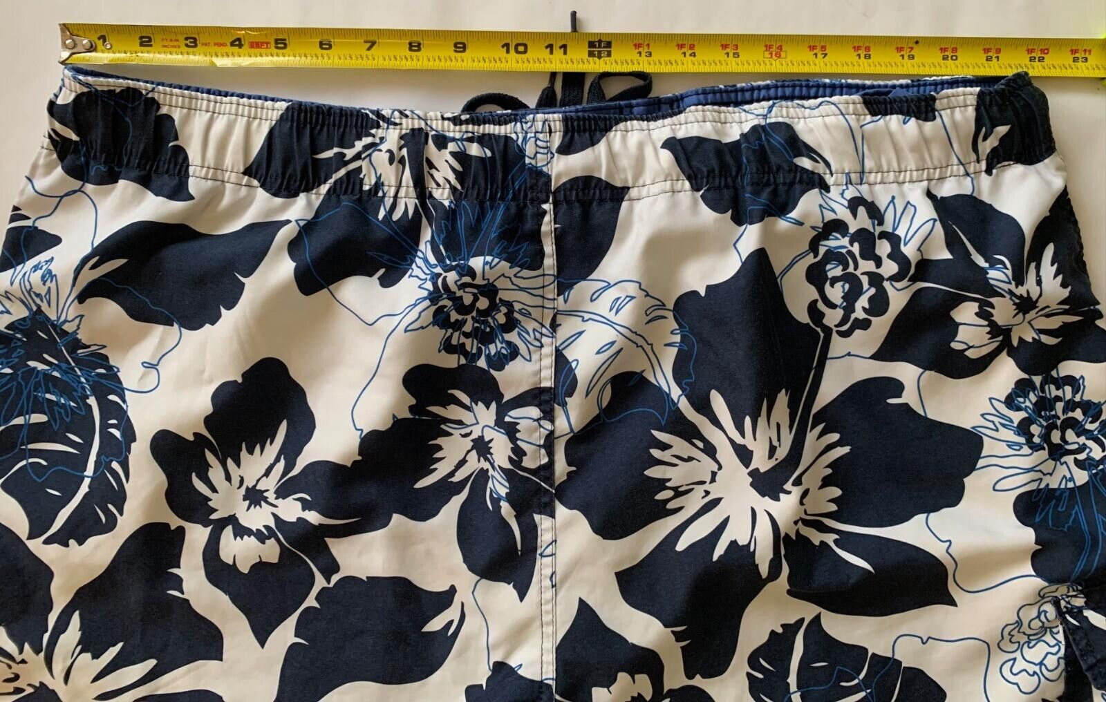 Other Men's 44in Waist 2XL Navy Blue & White Lg Floral Swim Shorts Size US 40 / EU 56 - 4 Thumbnail