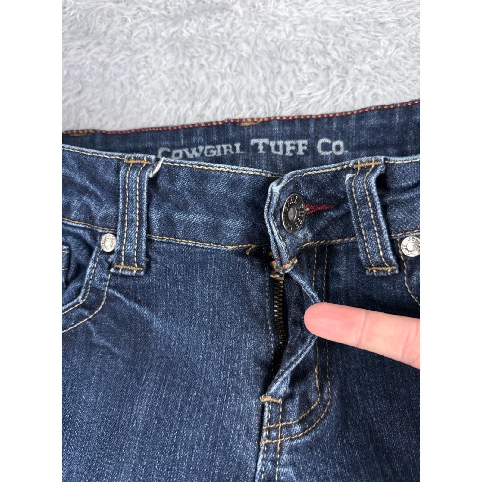 Denime Cowgirl Tuff Jeans Women Bootcut 28x30 Blue Denim Low Rise 5-Pocket Stretch Regular Slim Western Cowboy Southwestern Mens Womens Size 28" / US 6 / IT 42 - 5 Thumbnail