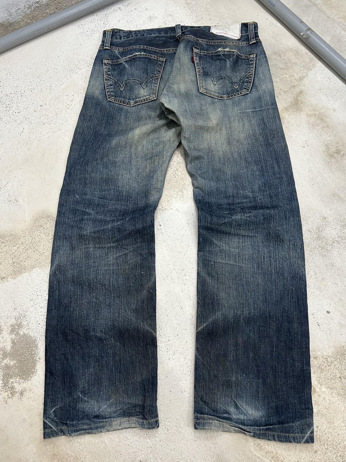 Edwin Edwin 503 Rebel Vintage Japan Washed Denim Whisker Straight Size US 34 / EU 50 - 2 Thumbnail