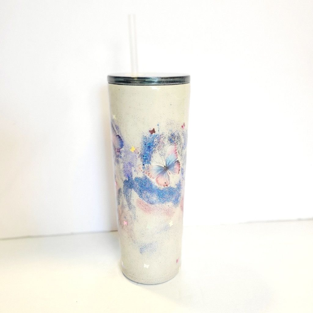 Handmade Hand Crafted Ozark Trail 30 Oz Floral Butterfly Tumbler Size ONE SIZE - 2 Thumbnail