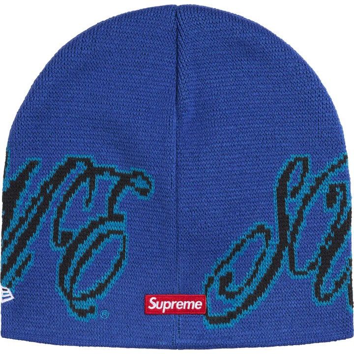 New Era × Supreme Supreme New Era Cursive Beanie Royal Size ONE SIZE - 5 Thumbnail