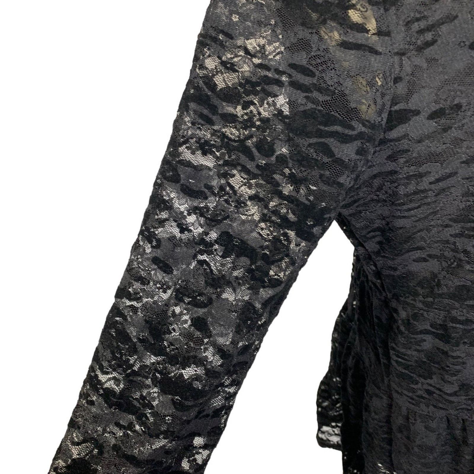American Rag American Rag Women 's XL Top Black Retro Lace 3/4 Sleeve Size XL / US 12-14 / IT 48-50 - 2 Thumbnail