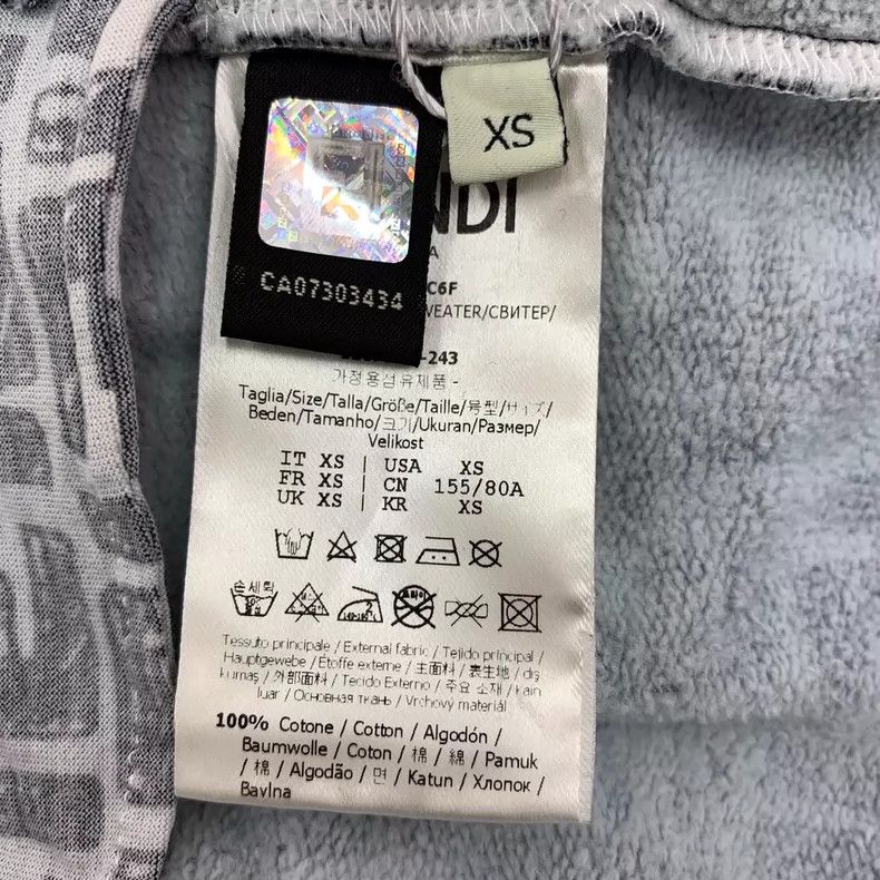 Fendi FENDI Blue logo letter full-print cotton hooded drawstring Size XS / US 0-2 / IT 36-38 - 6 Thumbnail