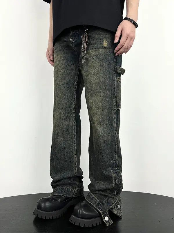 VIBE Grunge Wide Leg Denim Jeans Size US 28 / EU 44 - 6 Thumbnail