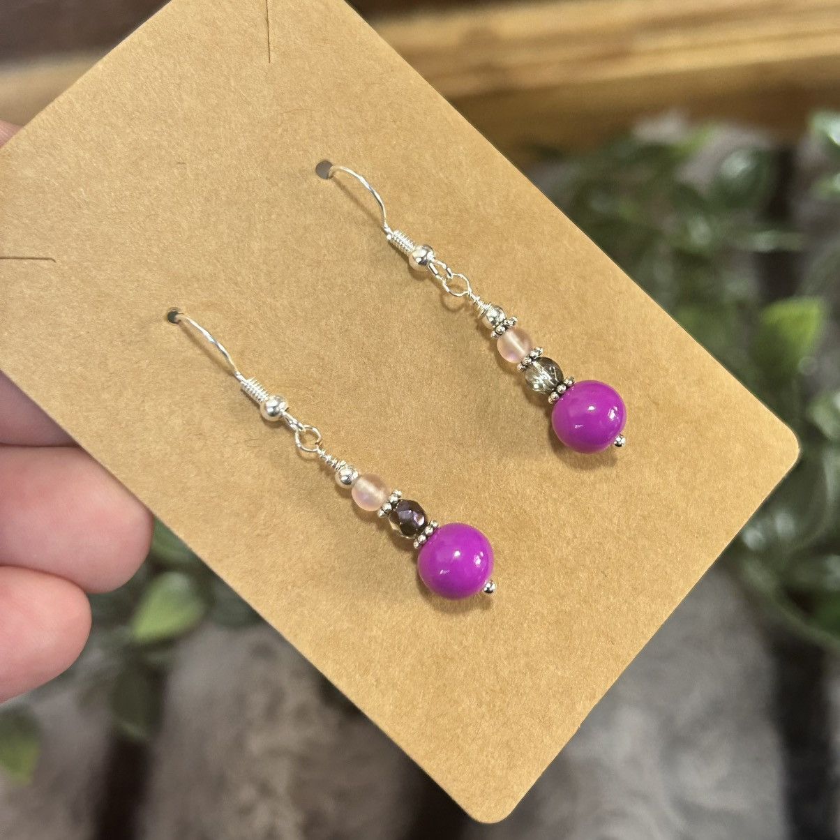 Handmade Handcrafted elegant art glass crystal dangle earrings Size ONE SIZE - 1 Thumbnail
