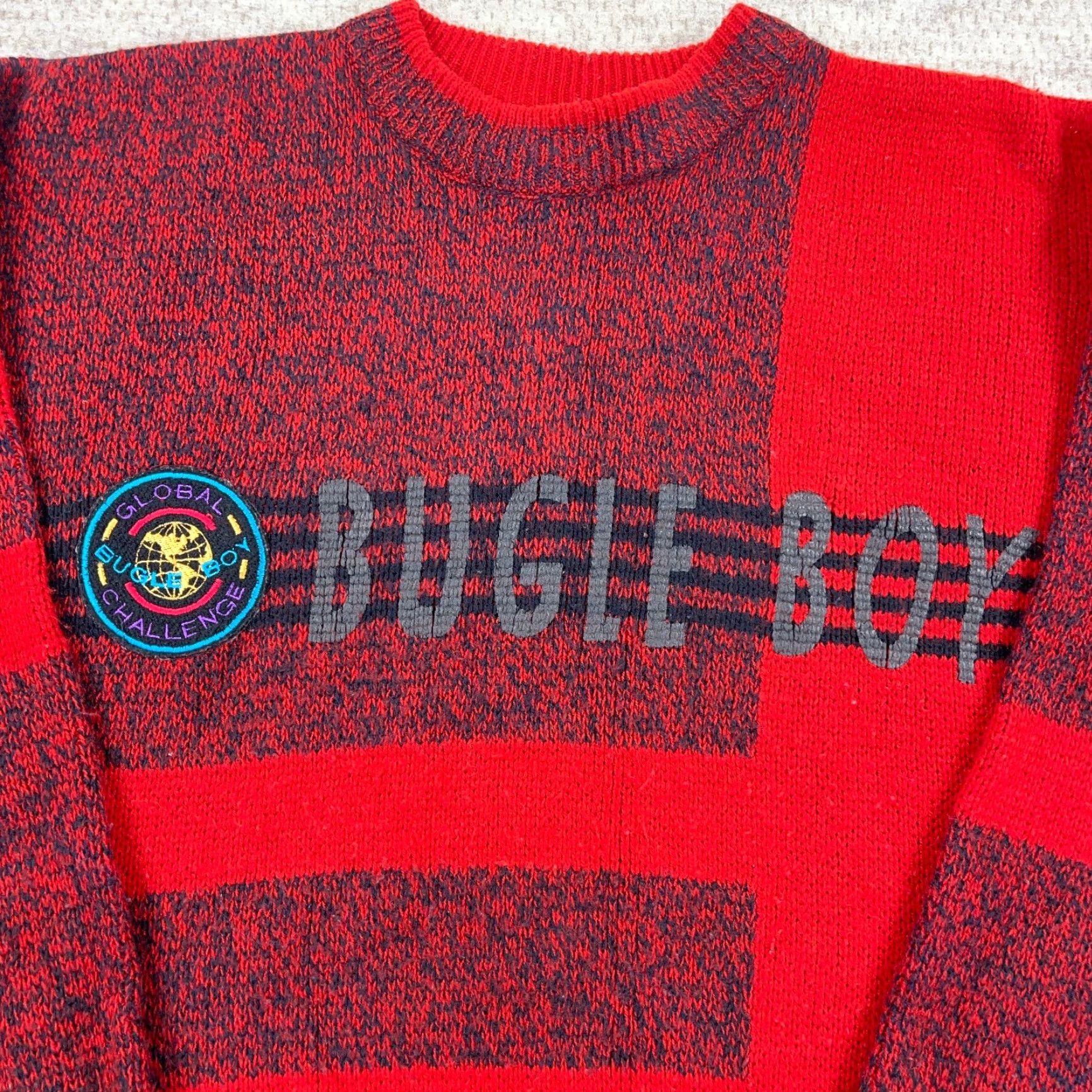 Bugle Boy Bugle Boy Vintage Sweater Men Large Red Heavy Knit Grandpa 80s 90s Fashion Size US L / EU 52-54 / 3 - 2 Thumbnail