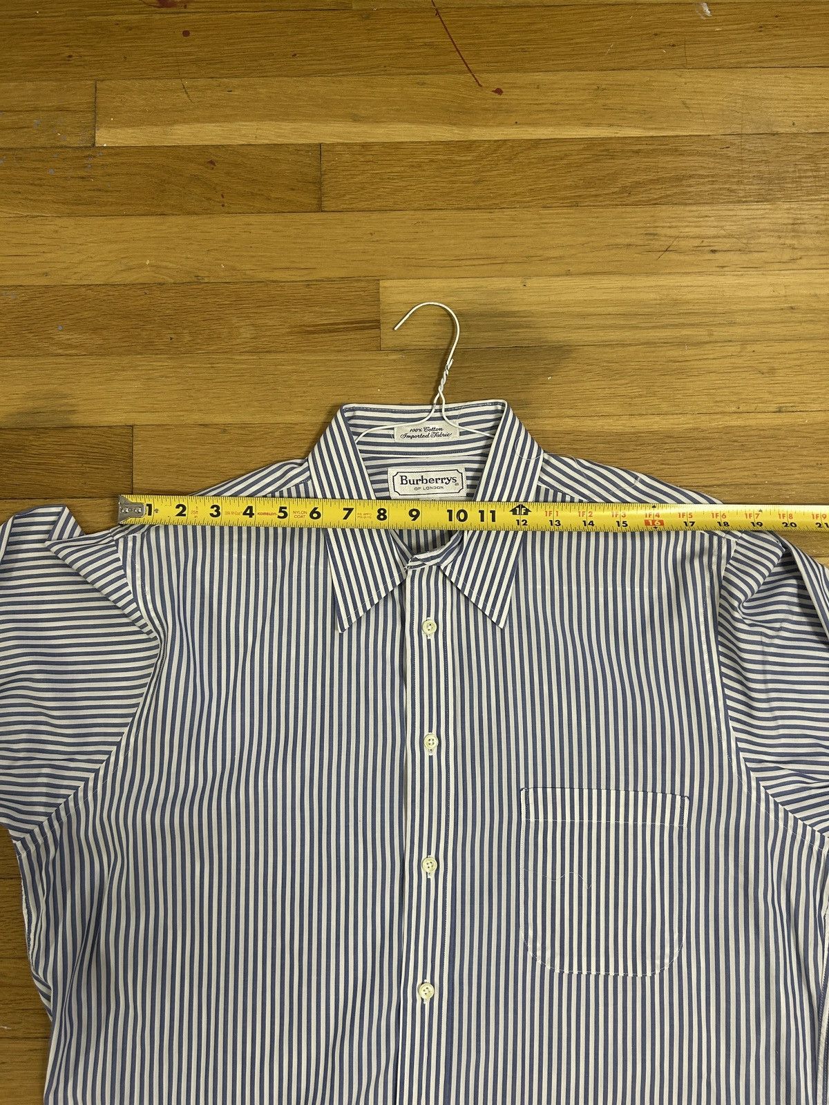 Burberry Vintage Blue Striped Burberry Button Size US M / EU 48-50 / 2 - 5 Thumbnail