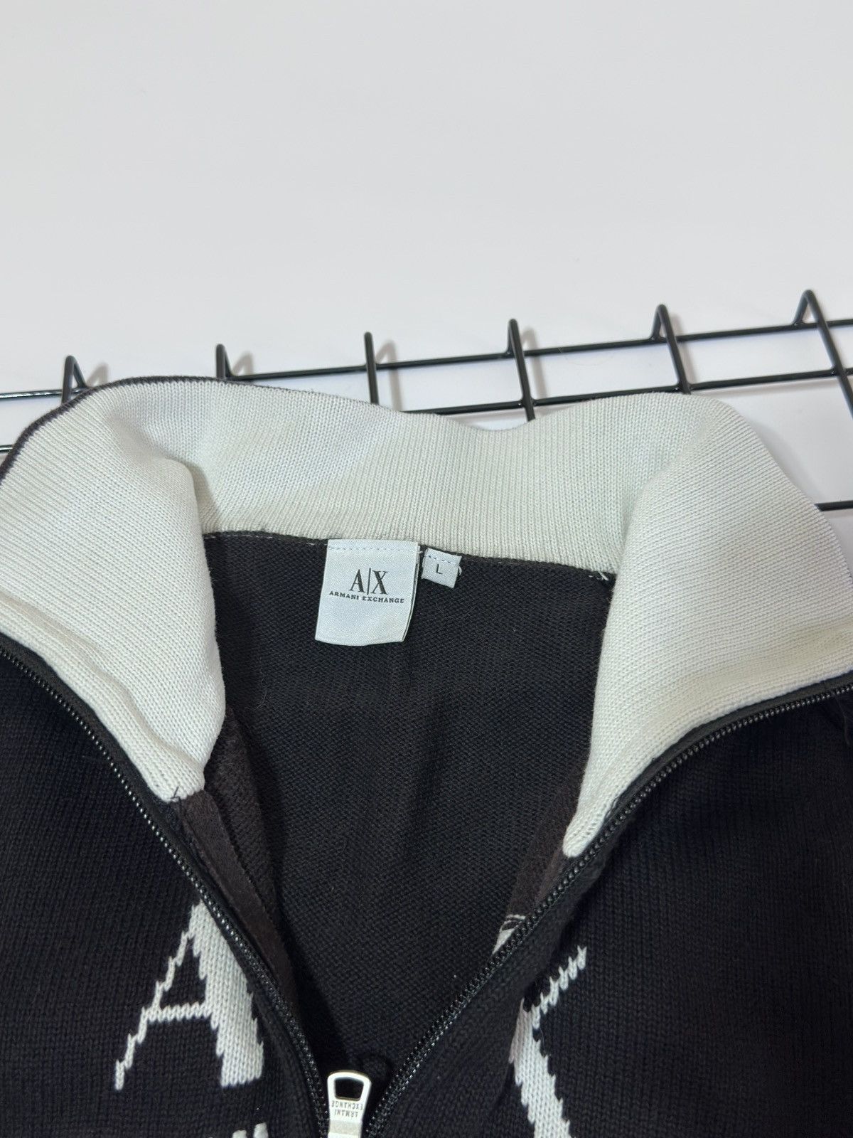 Armani Exchange Armani Exchange (A|X) Vintage 1/4 Zip Striped Knit Sweater Size L / US 10 / IT 46 - 4 Thumbnail