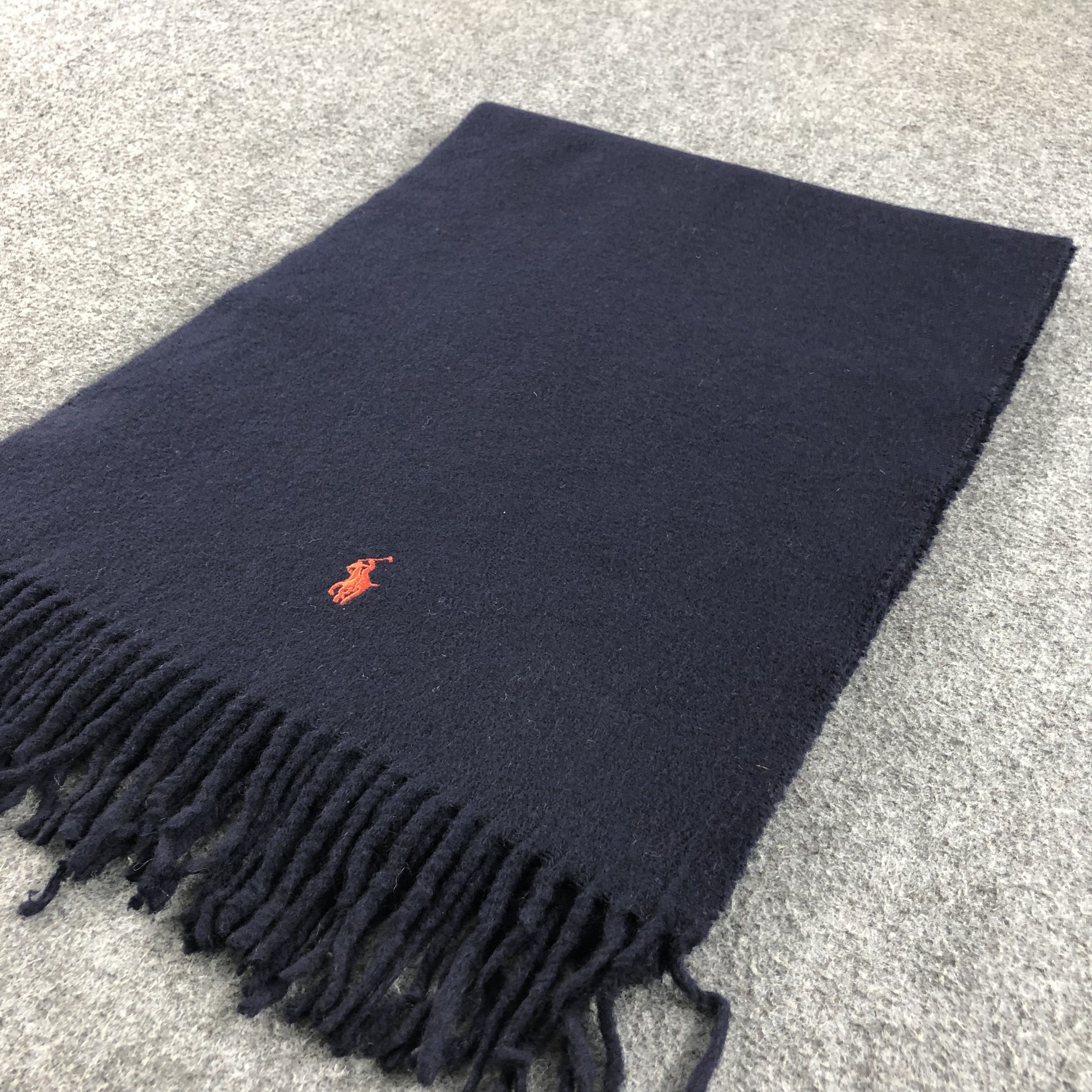 Polo Ralph Lauren Polo Ralph Lauren Navy Blue Wool Scarf Muffler V661 Size ONE SIZE - 3 Thumbnail