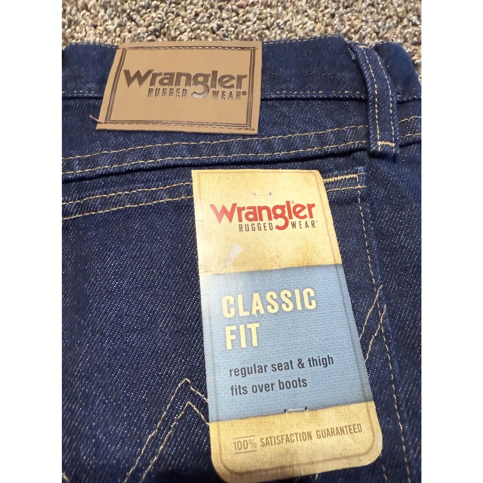 Wrangler Wrangler Rugged Wear Jeans Men 50 Blue Denim Bootcut 50X30 NEW Relaxed 5-Pocket Cotton Mens Size US 34 / EU 50 - 3 Thumbnail