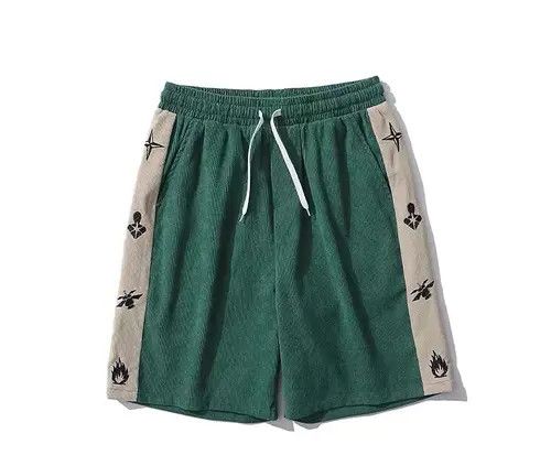 VIBE Retro distressed corduroy heavily embroidered shorts Size US 32 / EU 48 - 7 Thumbnail