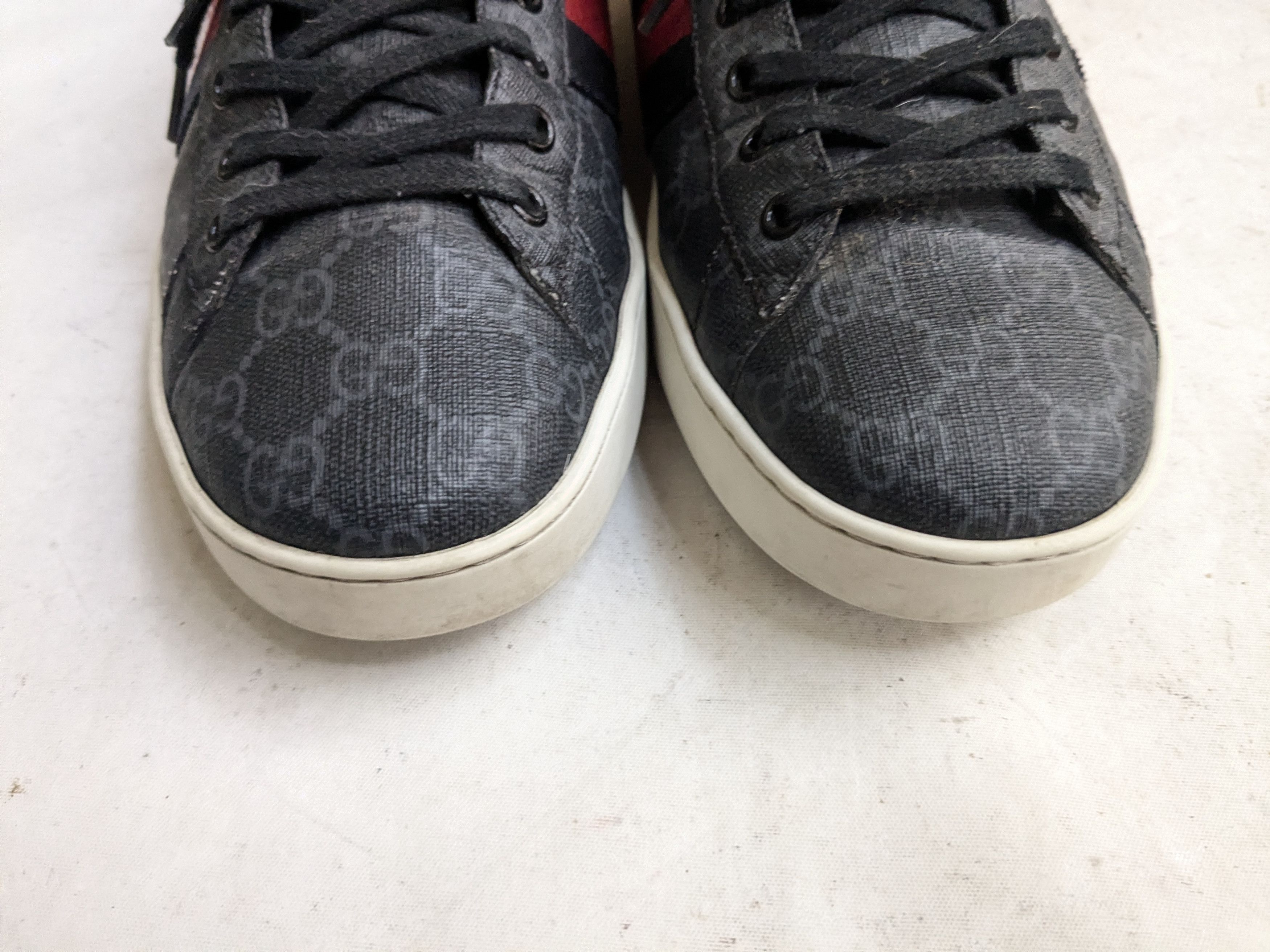 Gucci Gucci Ace Sneakers Monogram 10.5 Canvas GG Low Top Leather Size US 10.5 / EU 43-44 - 3 Thumbnail