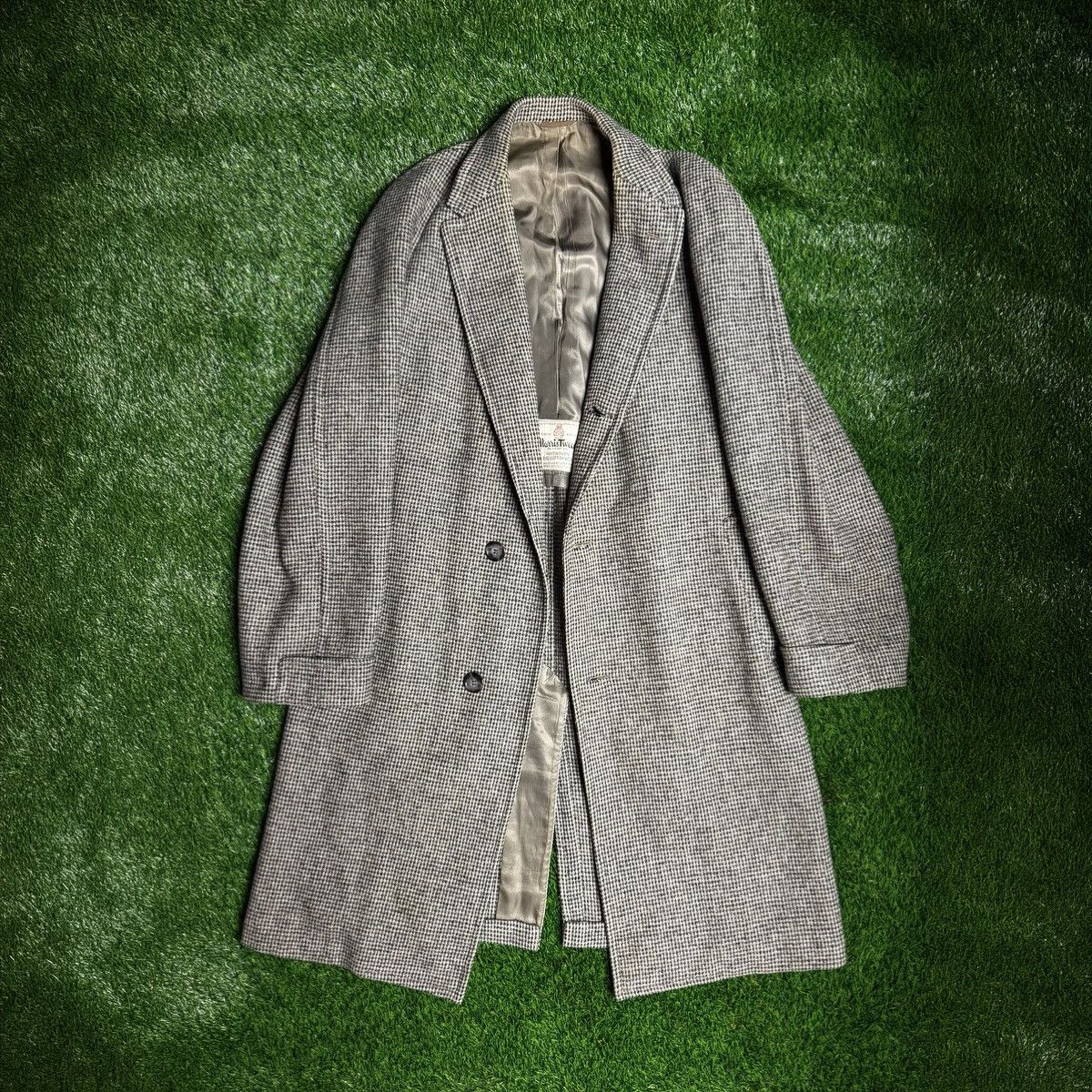 Harris Tweed VTG 1980s Issey Miyake Style Handwoven Scottish Wool Trench Size US L / EU 52-54 / 3 - 1 Thumbnail