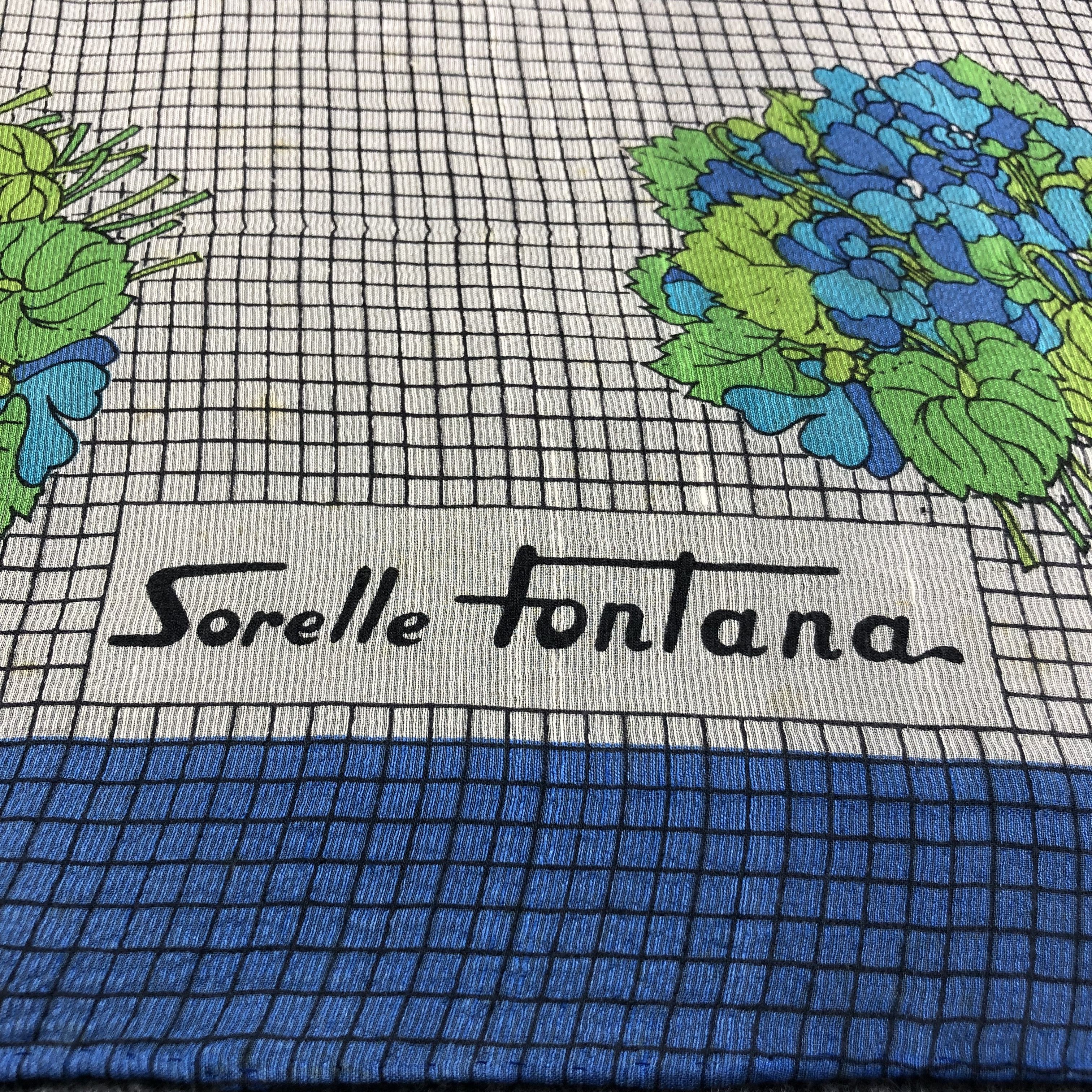 Japanese Brand Vintage Sorelle Fontana Hand Rolled Silk Scarf M650 Size ONE SIZE - 3 Thumbnail