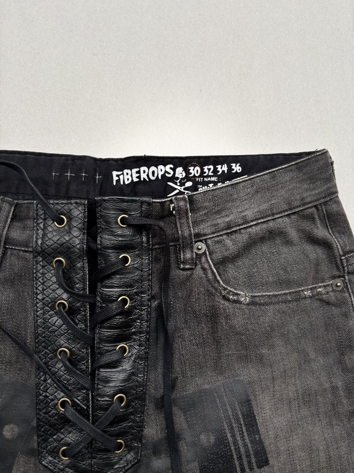 Japanese Brand Fiberops lace up flare jeans Size US 29 - 3 Thumbnail