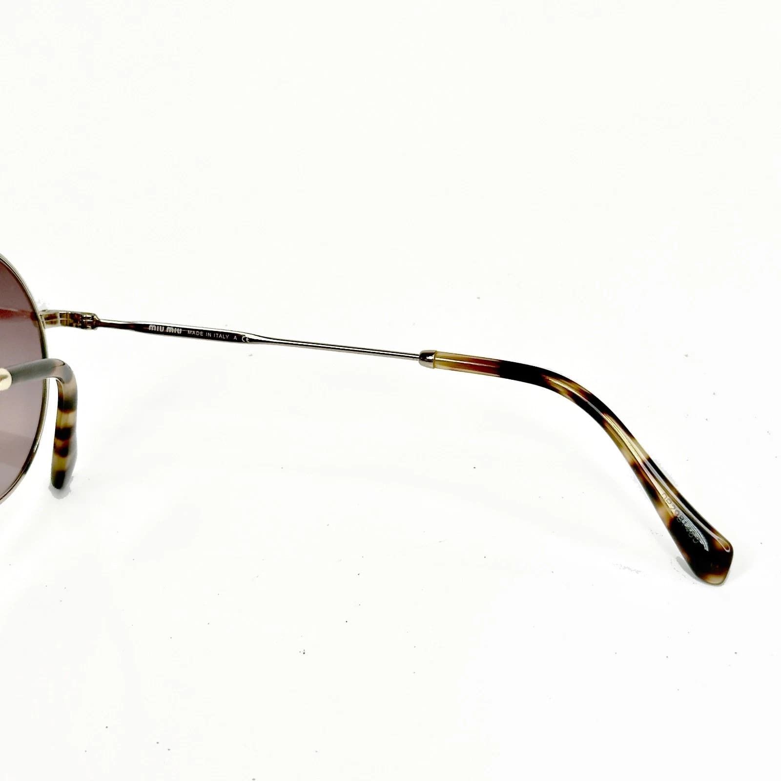 Miu Miu MIU MIU MU52VS SOCIETE CRYSTAL Strass Gold Pink Round 52V Size ONE SIZE - 3 Thumbnail