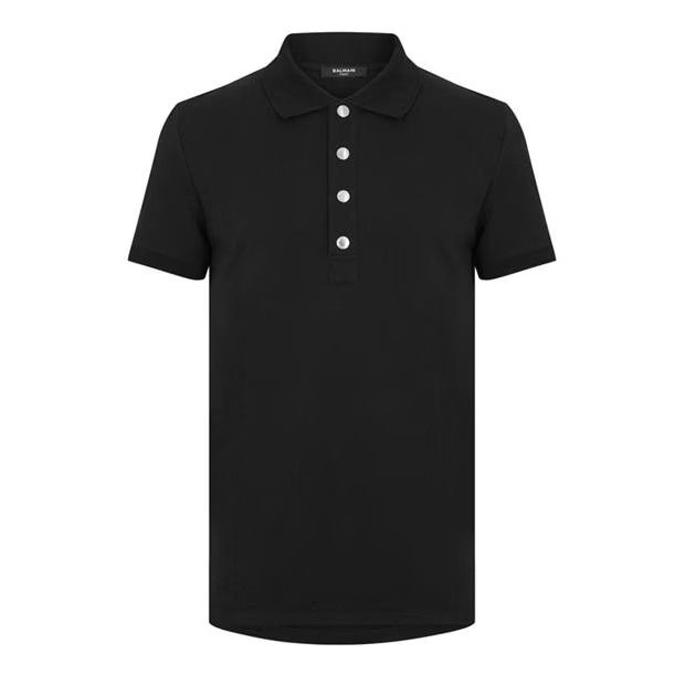 image of Balmain O1G2R1Mq0324 Polo Shirt In Black, Men's (Size Medium)
