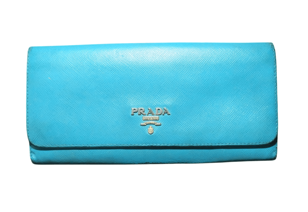 Vintage Prada Saffiano Leather Logo Long Wallet