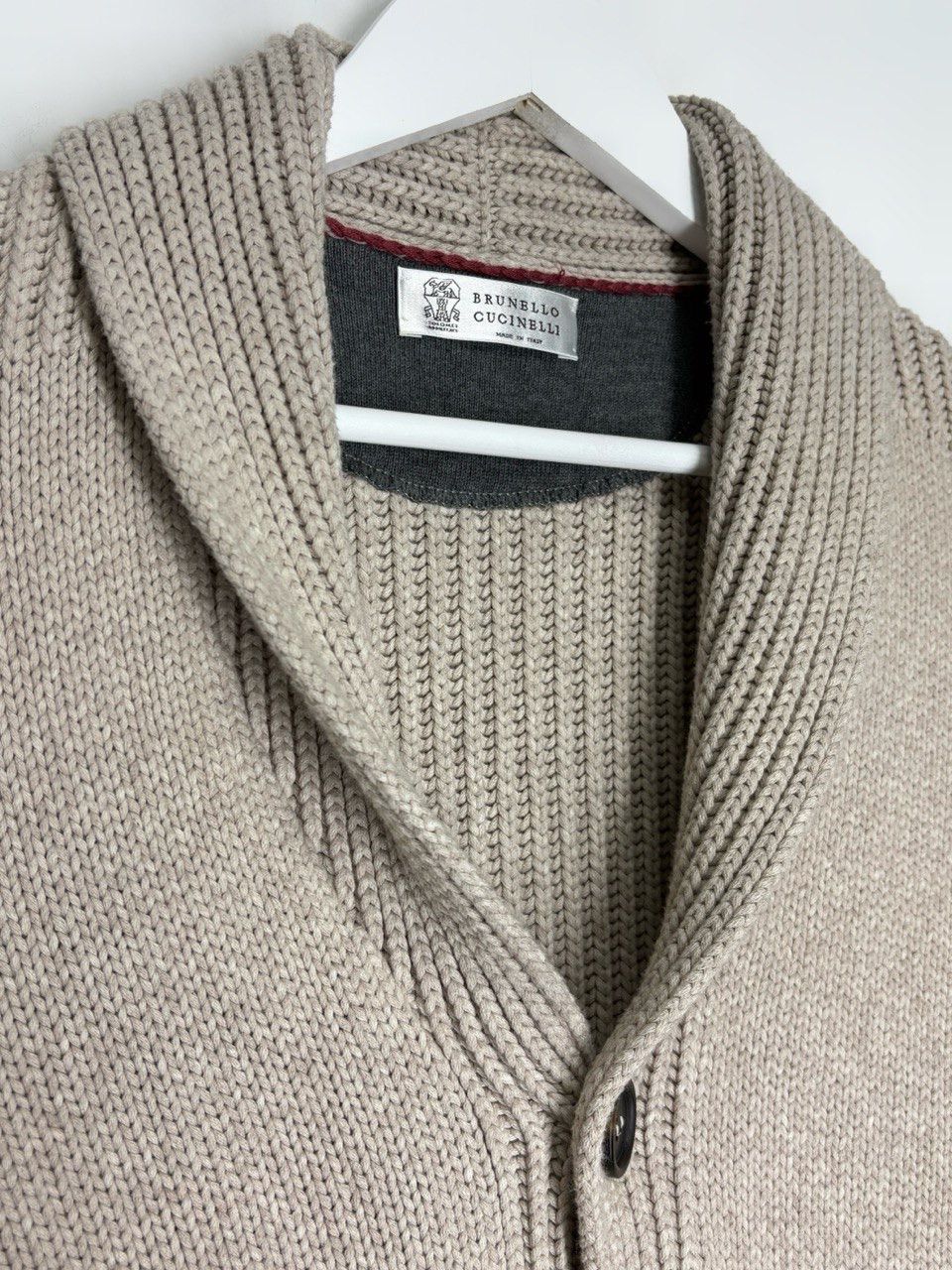Brunello Cucinelli Brunello Cucinelli Shawl Collar Cardigan Cotton Knit Sweater Size US L / EU 52-54 / 3 - 4 Thumbnail
